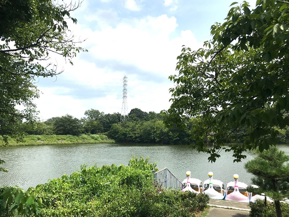 大高緑地公園はPOTA対象地。第一駐車場から琵琶ヶ池を望む